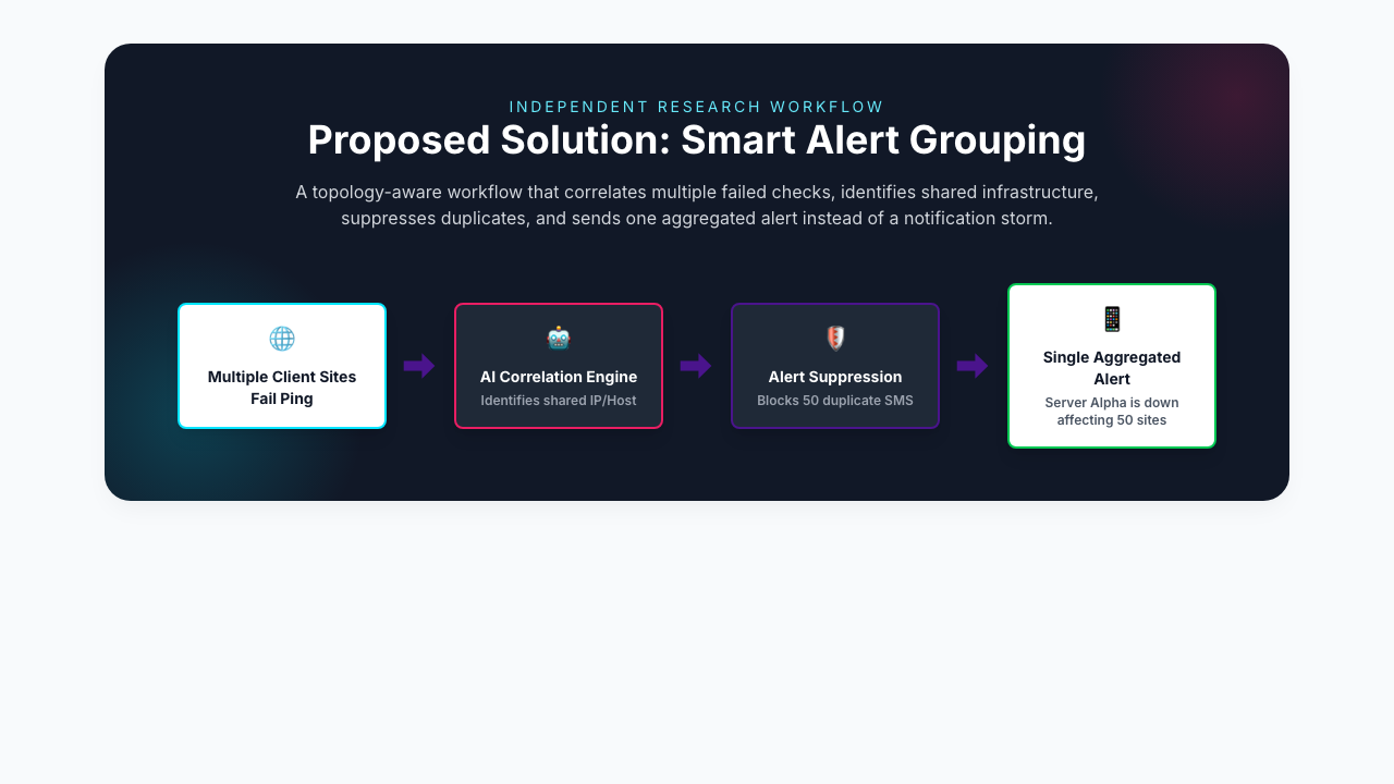 Smart alert grouping workflow from the research snapshot